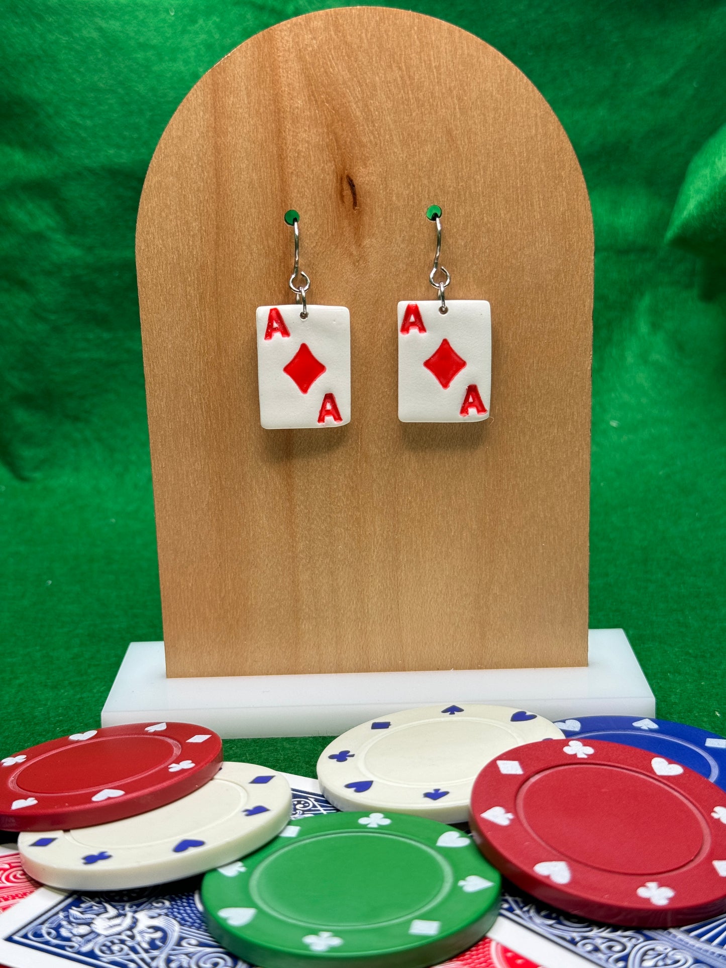 Playing Card Dangle Earrings