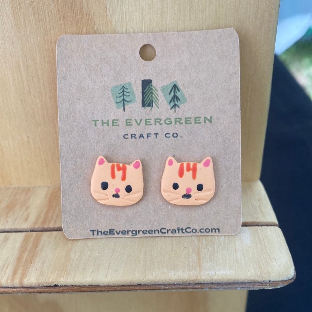 Cat Stud Earrings