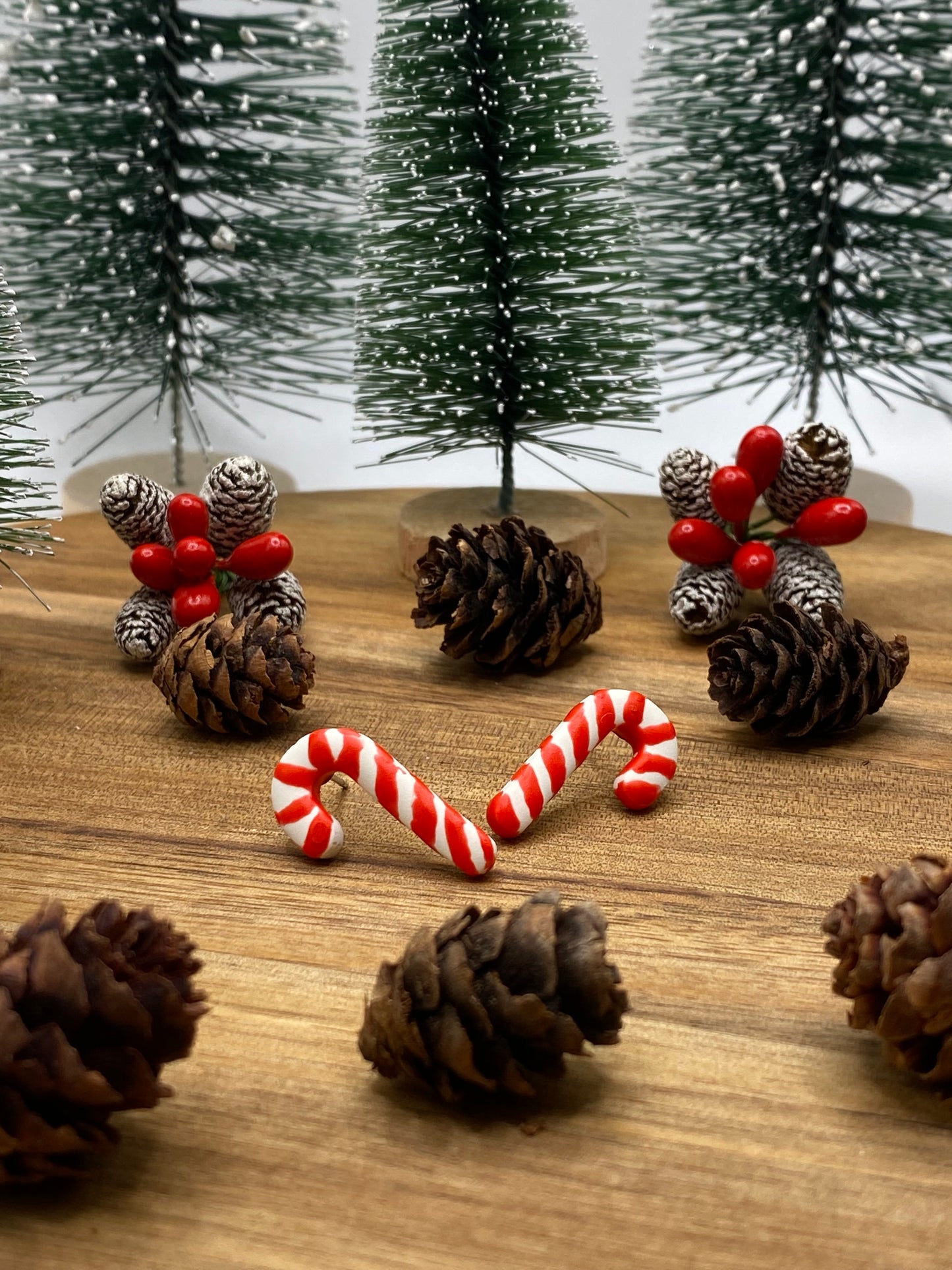 Candy Cane Stud Earrings