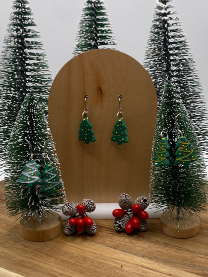 Christmas Tree Dangle Earrings