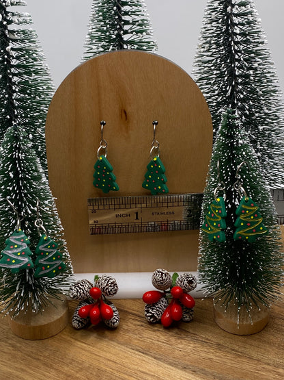 Christmas Tree Dangle Earrings