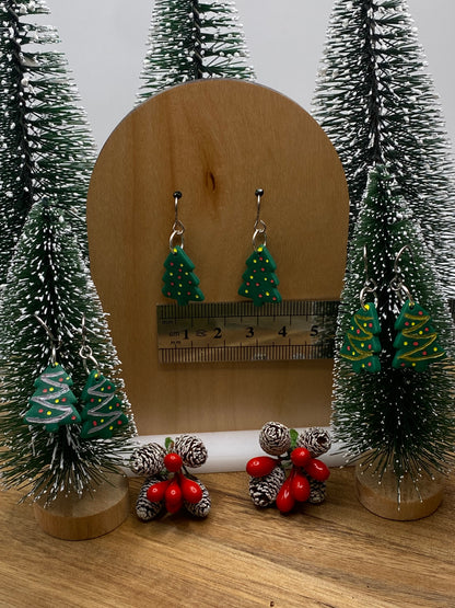 Christmas Tree Dangle Earrings