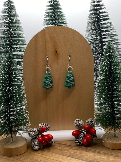 Christmas Tree Dangle Earrings