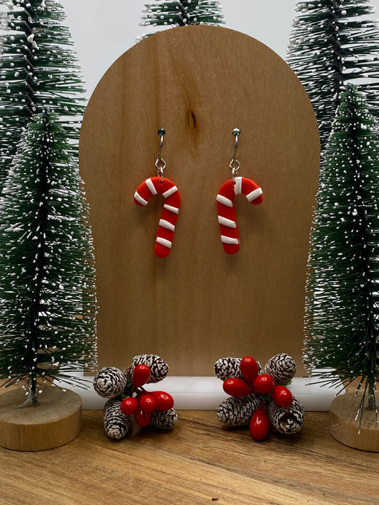 Candy Cane Dangle Earrings