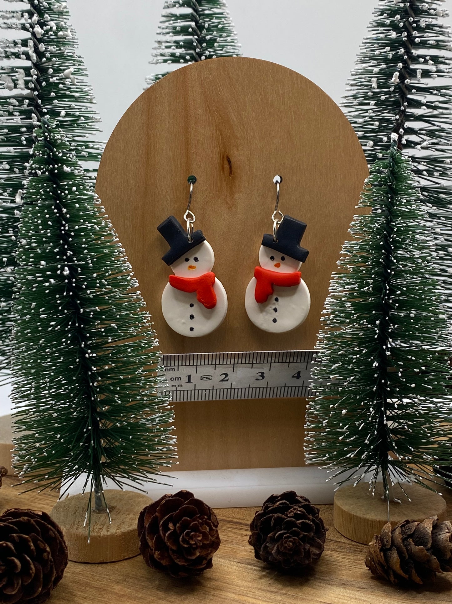 Dressed Snowman Dangle Earrings