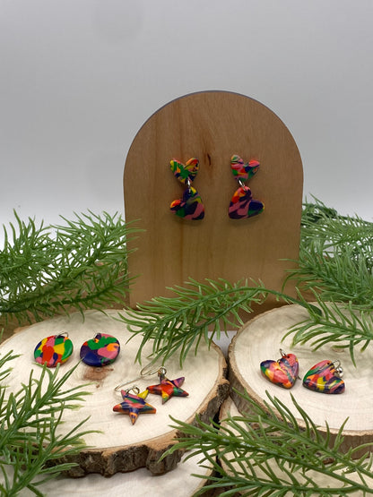 Pride Tie Dye Dangle Earrings