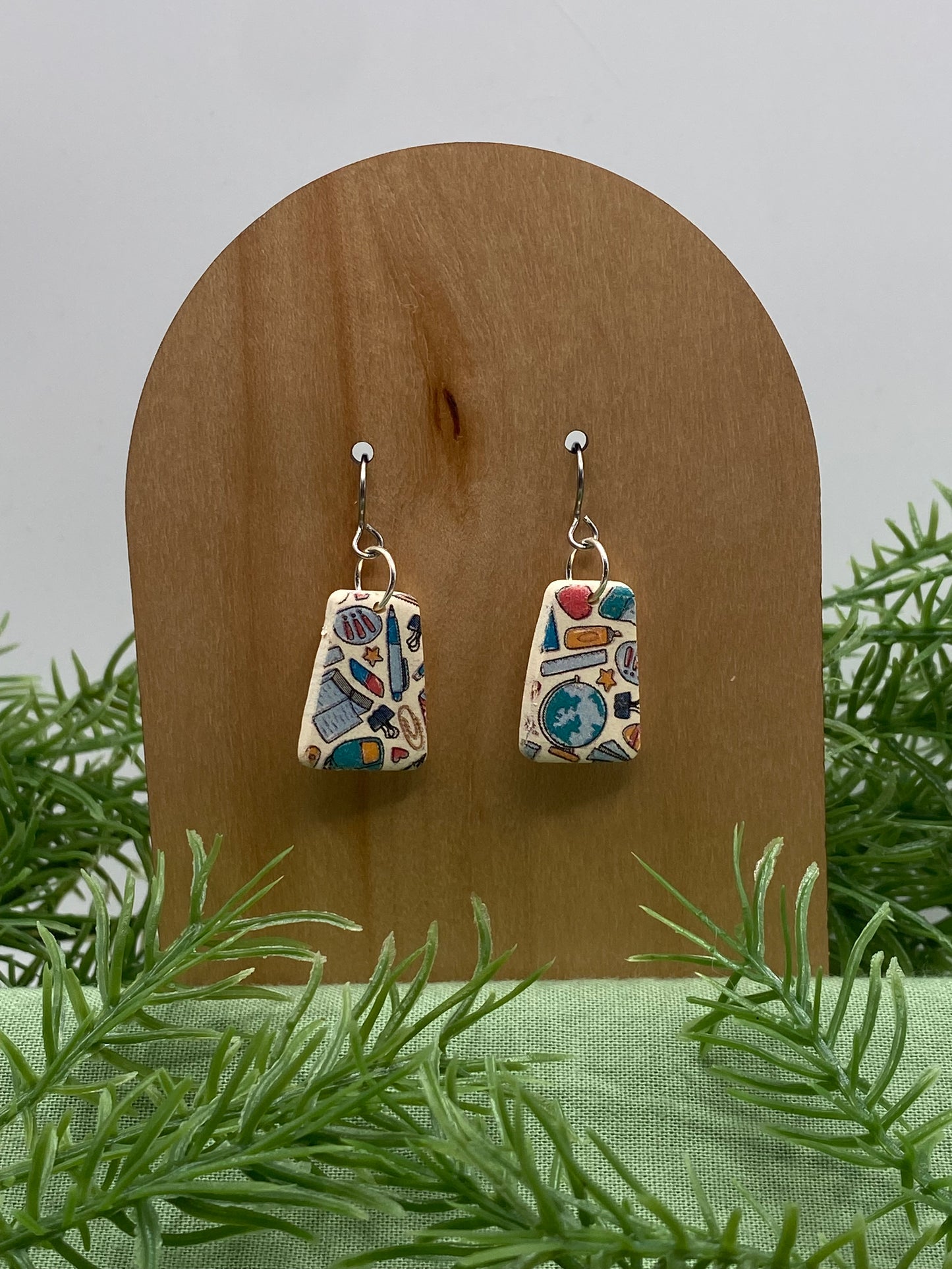 School Supplies Dangle Earrings